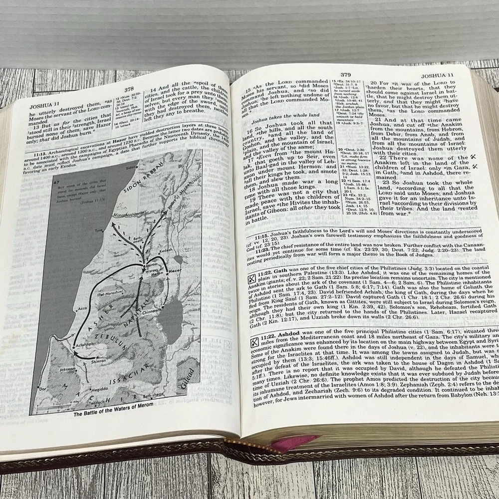 Liberty Annotated Study Bible KJV 1988 Leather Maroon Falwell Gospel Hour EUC